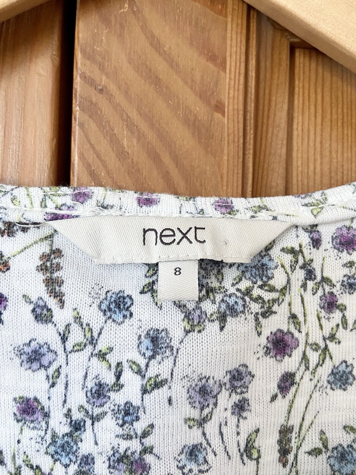 Next White Floral Vest Top | Longline Sleeveless Tunic | Cottagecore | Size 8