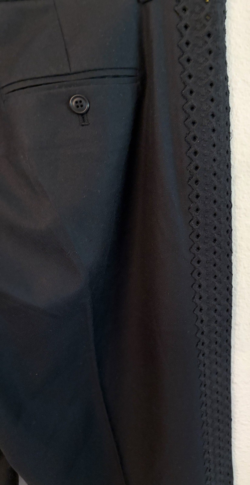 Catherine Malandrino Trouser In Silk Cotton W/Crochet Side Design Size 6