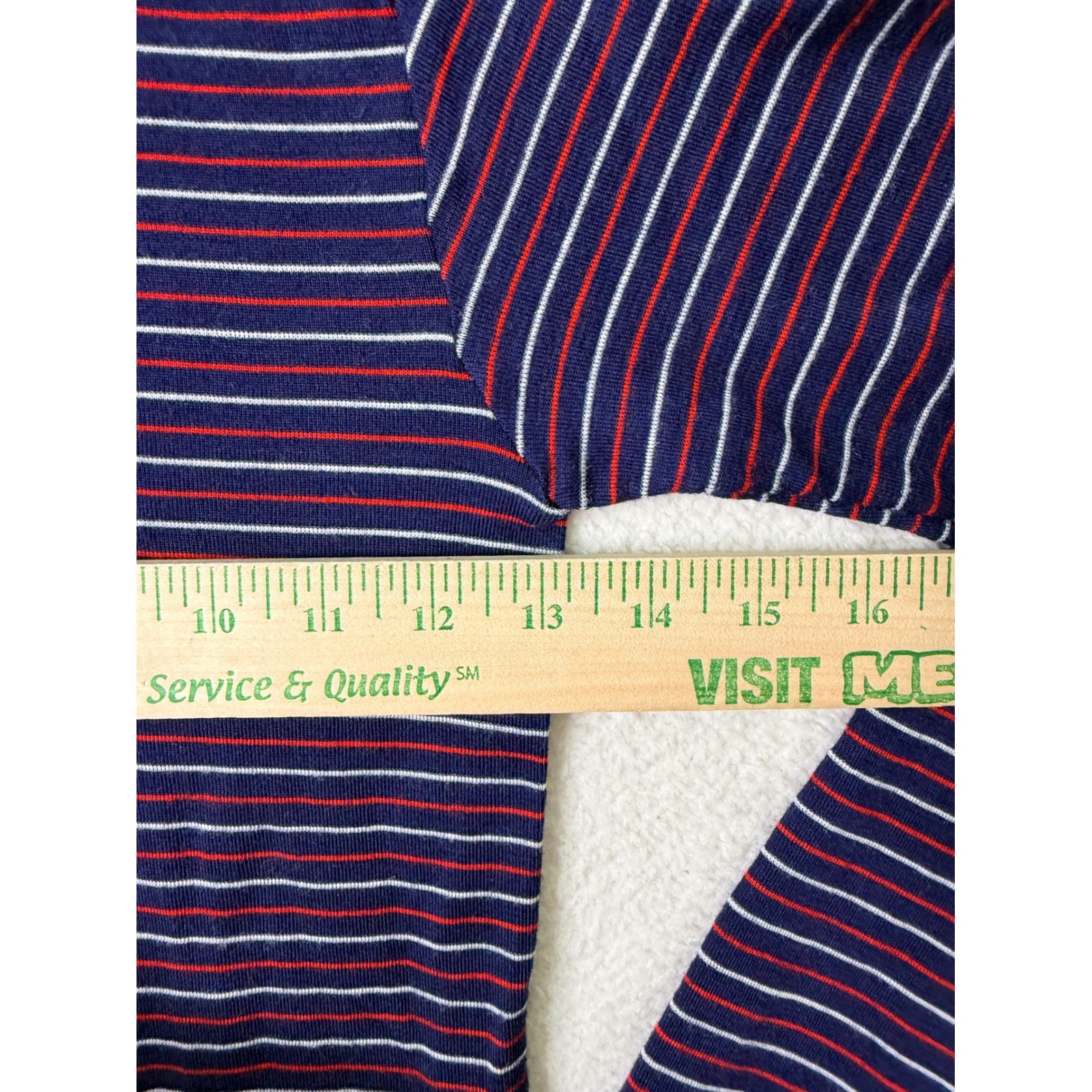 REI Vintage Meraklon Polypropylene Base Layer Top S Navy Red Striped Gorpcore