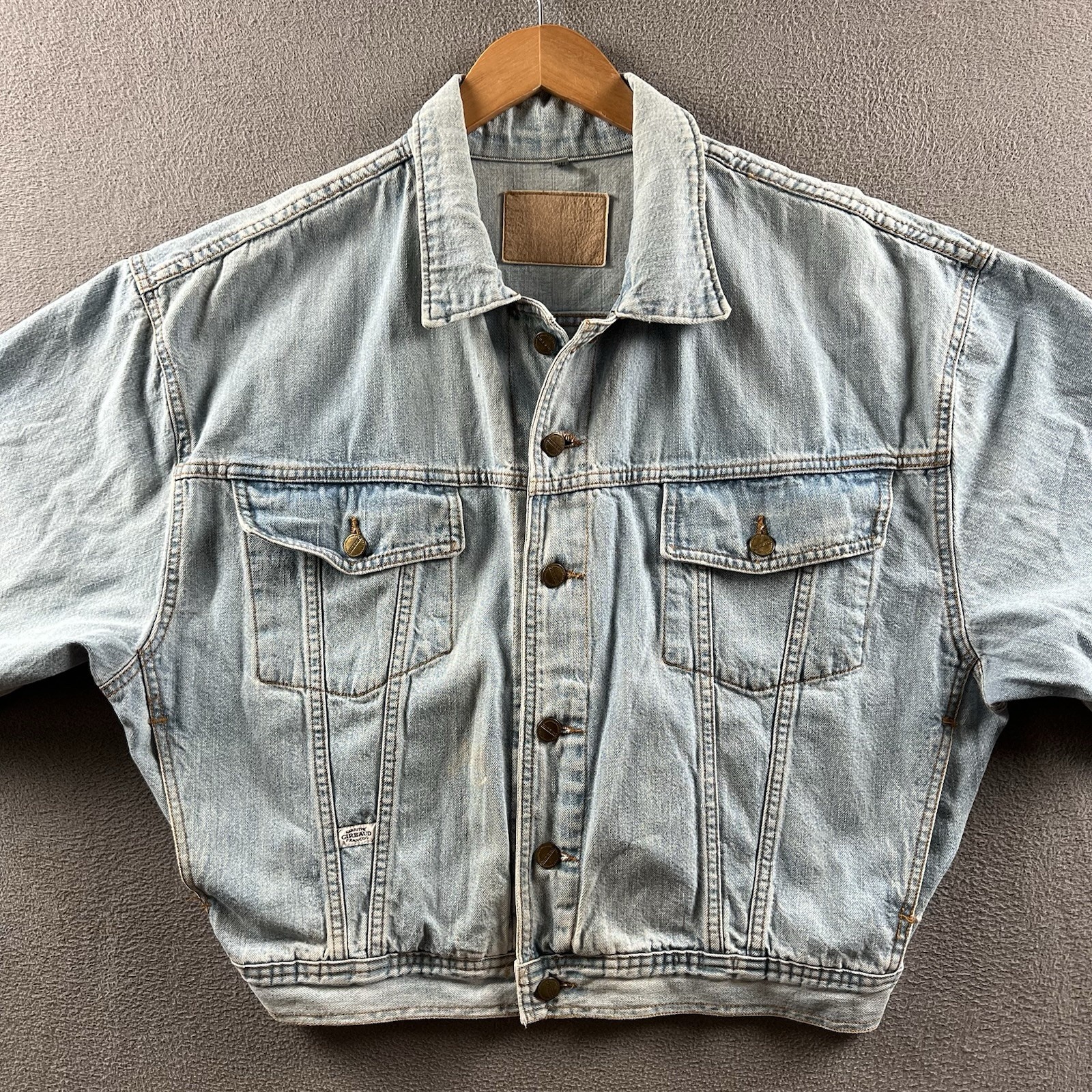 Marithe Francois Girbaud Jacket Mens Small Denim Trucker Light Wash 90s Vintage