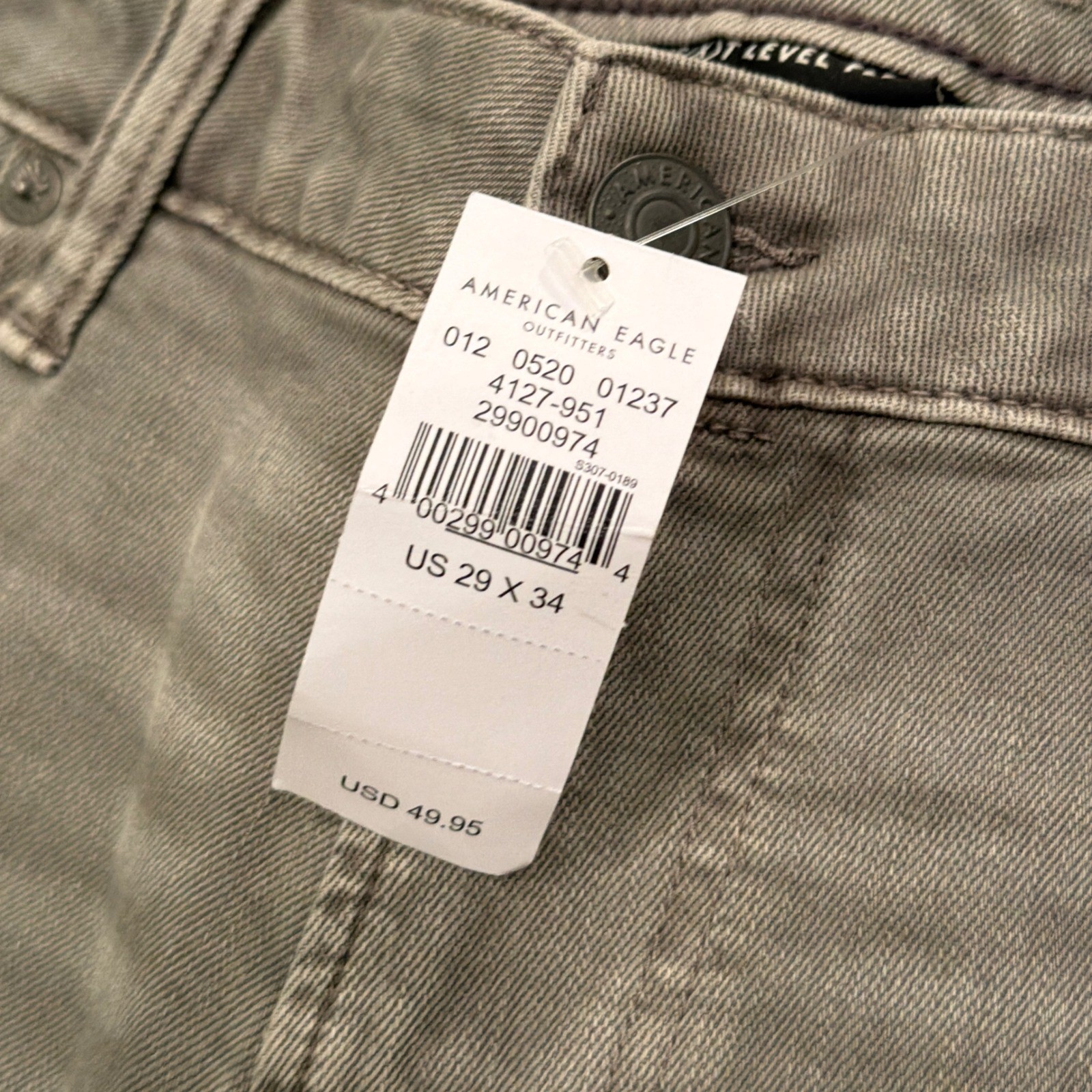 American Eagle Next Level Flex Slim Fit Jeans Mens 29×34 Gray Denim NWT Pants