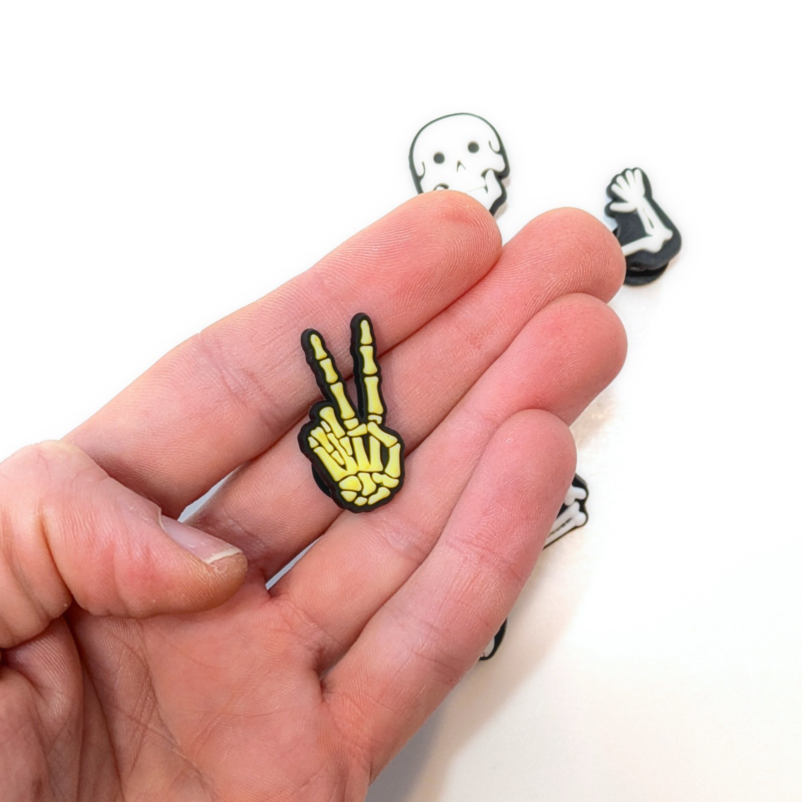 SKELETON SHOE CHARMS (Pack of 6) Fun Set Halloween/All Occasions (Fits Crocs)
