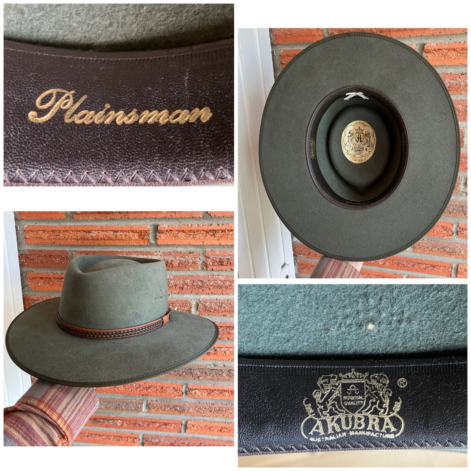 Akubra Plainsman Green Western Cowboy Hat Size 7 – 7 1/8