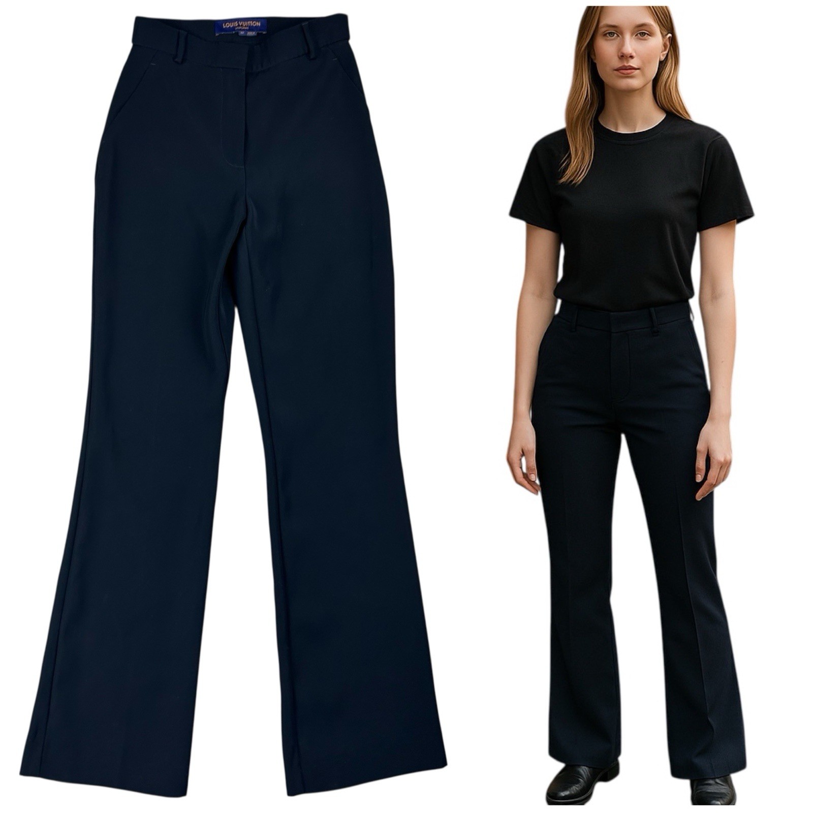 Louis Vuitton Uniforms Pants Womens Black High-Rise Bootcut Career Sz 0 / EU 32