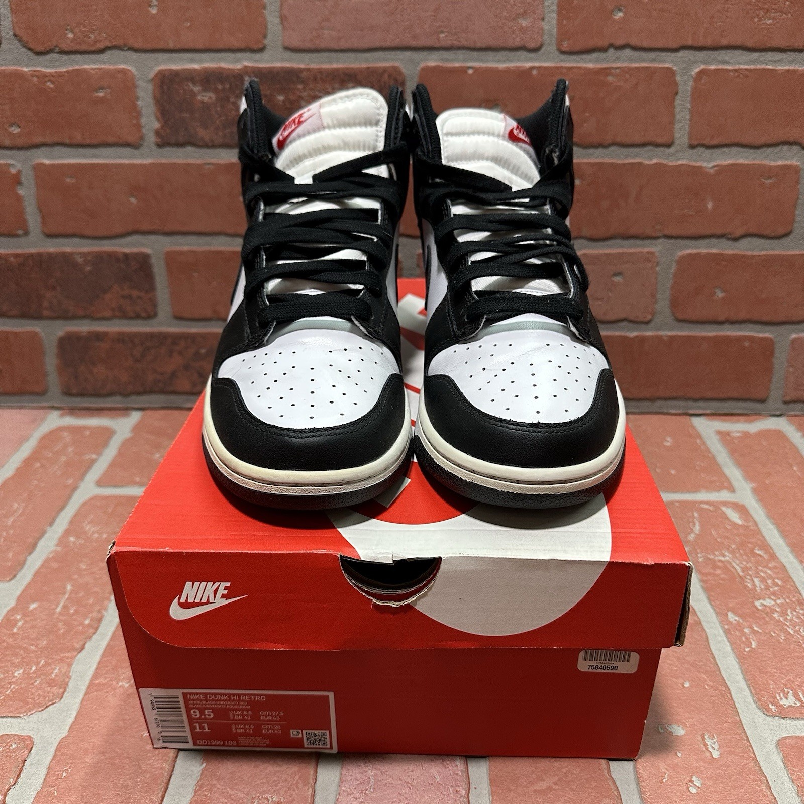 NIKE DUNK HIGH PANDA BLACK WHITE (2021) SNEAKERS SHOES MENS DD1399 103 SZ 9.5