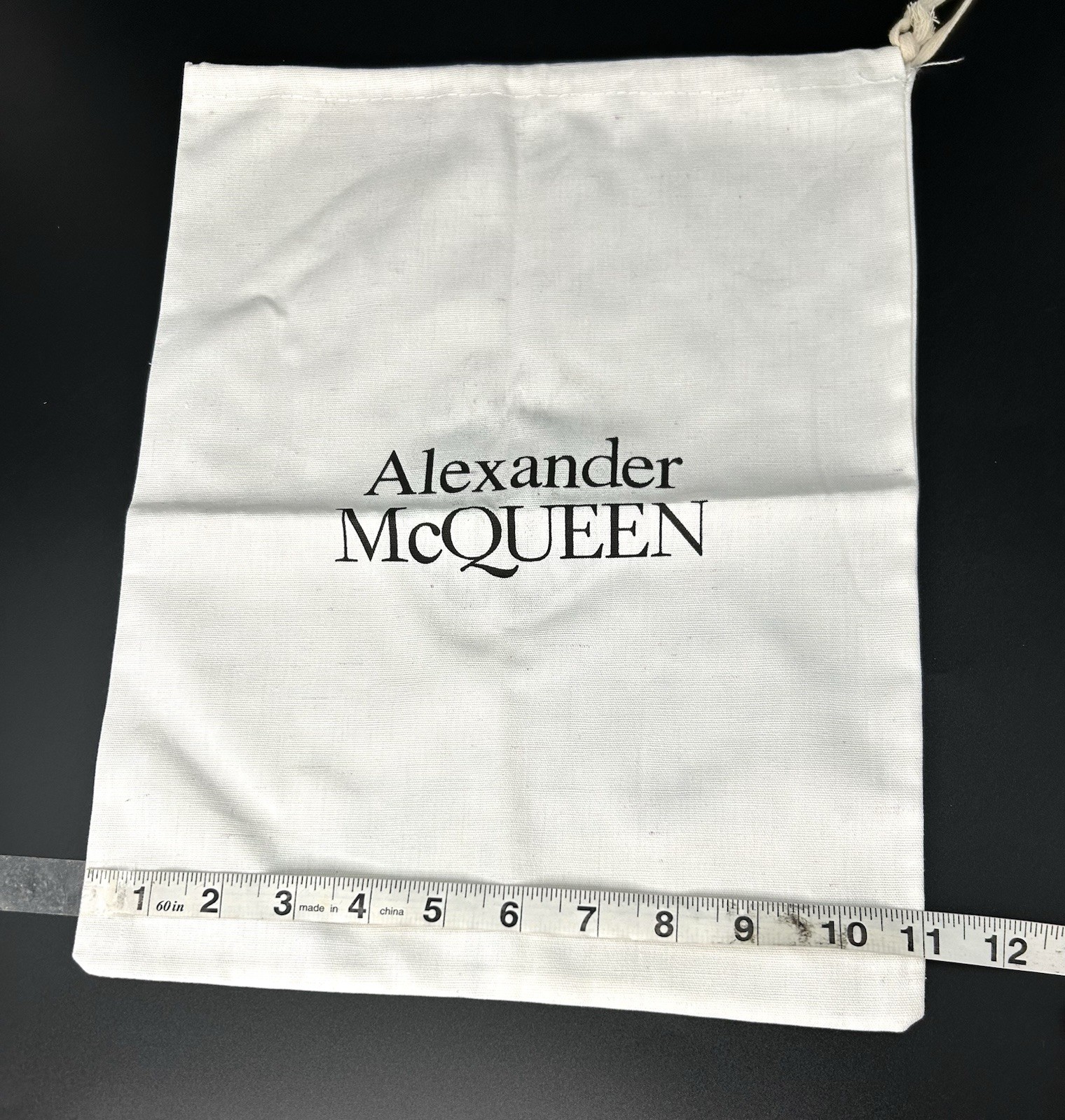Alexander McQueen Large White Dust Bag – 14” x 11″ Inches