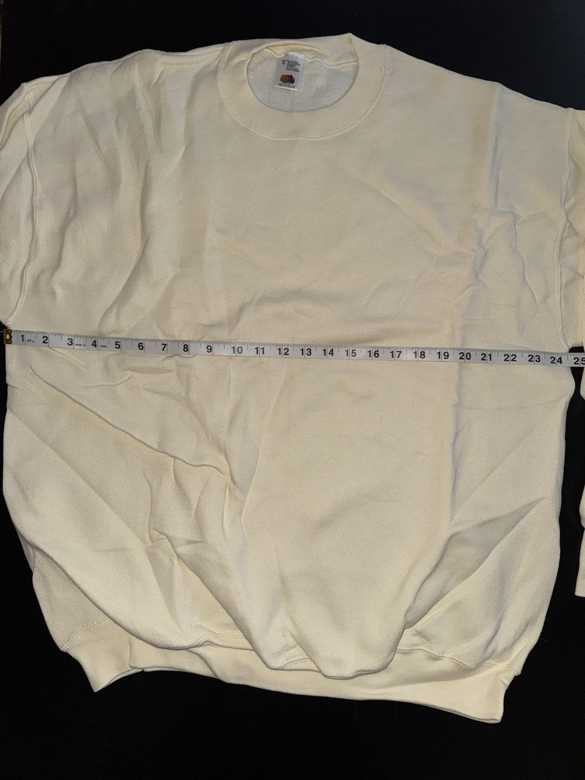 Vintage NOS 90’s Large Ivory Fruit Of the Loom Blank Set In Sleeve Sweatshirt