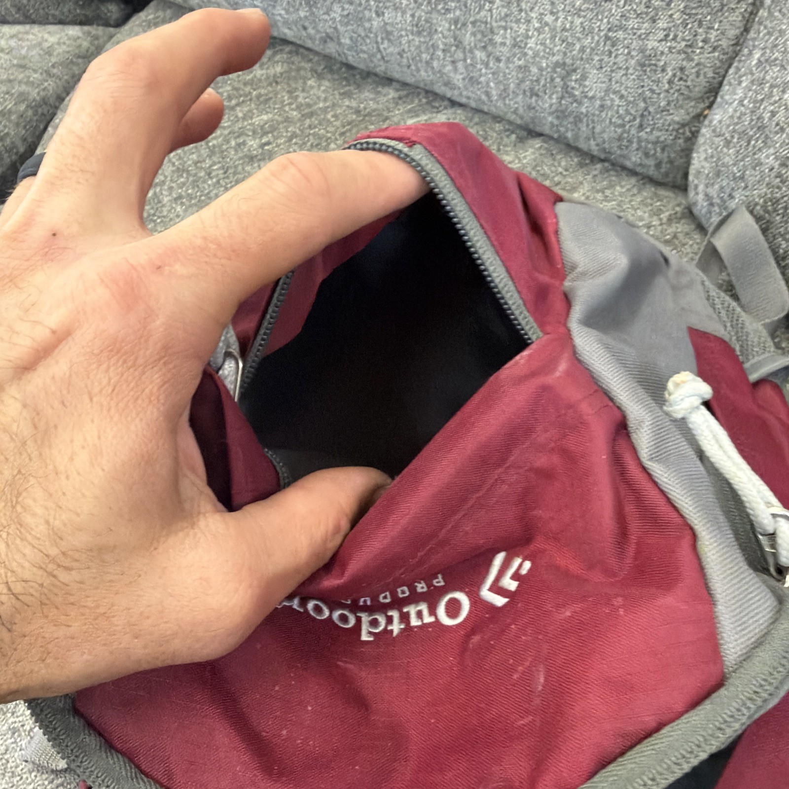 Outdoor Products Maroon/Gray Backpack, Hiking/School/Sports