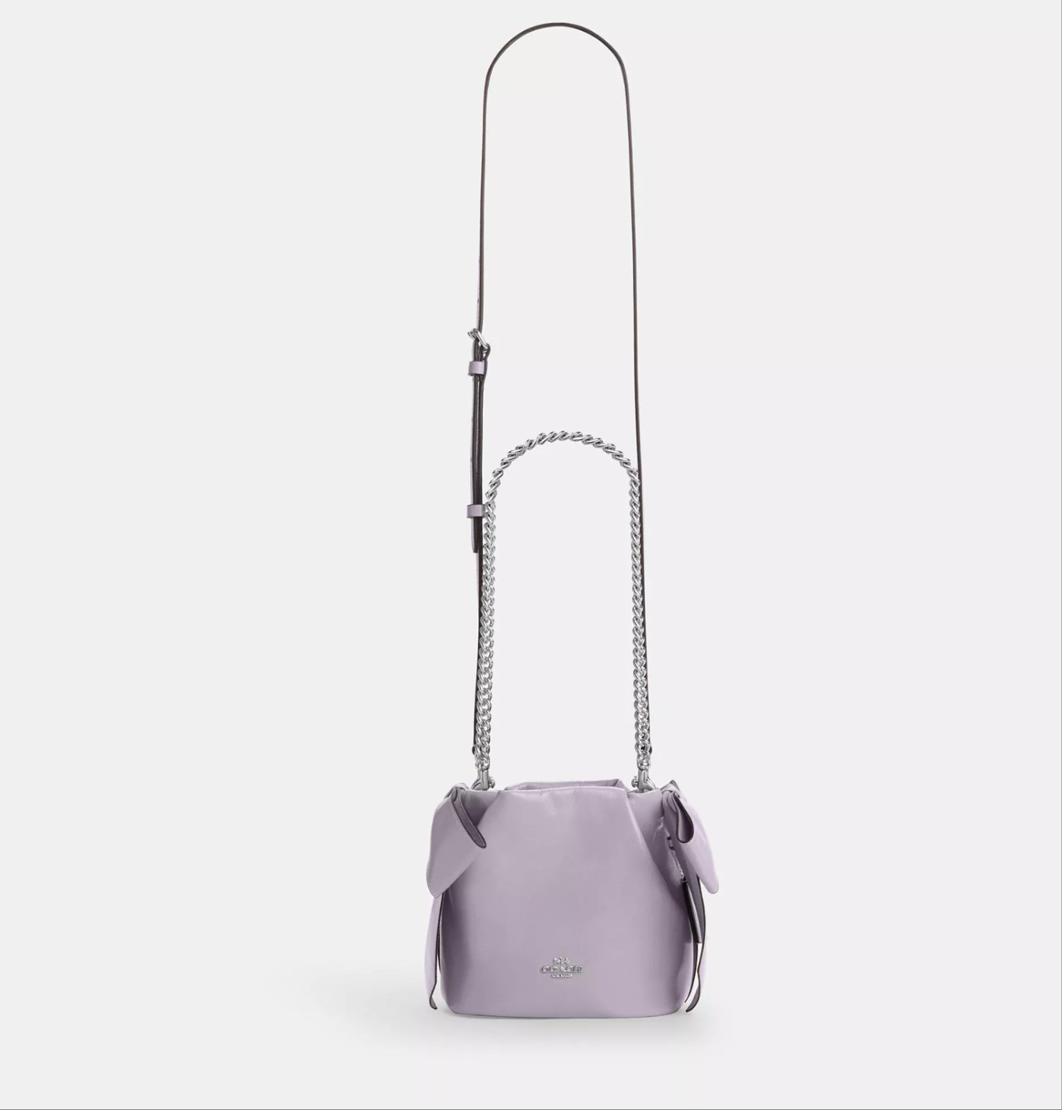 NWT Coach Faye Mini Drawstring Bag With Bows CEL03 Light Amethyst