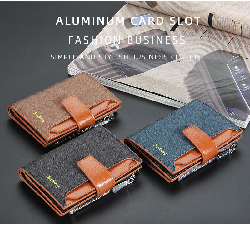Mens Trifold Leather Wallet W/ Hasp Multi Card Holder ID Window Safe Wallet Gift