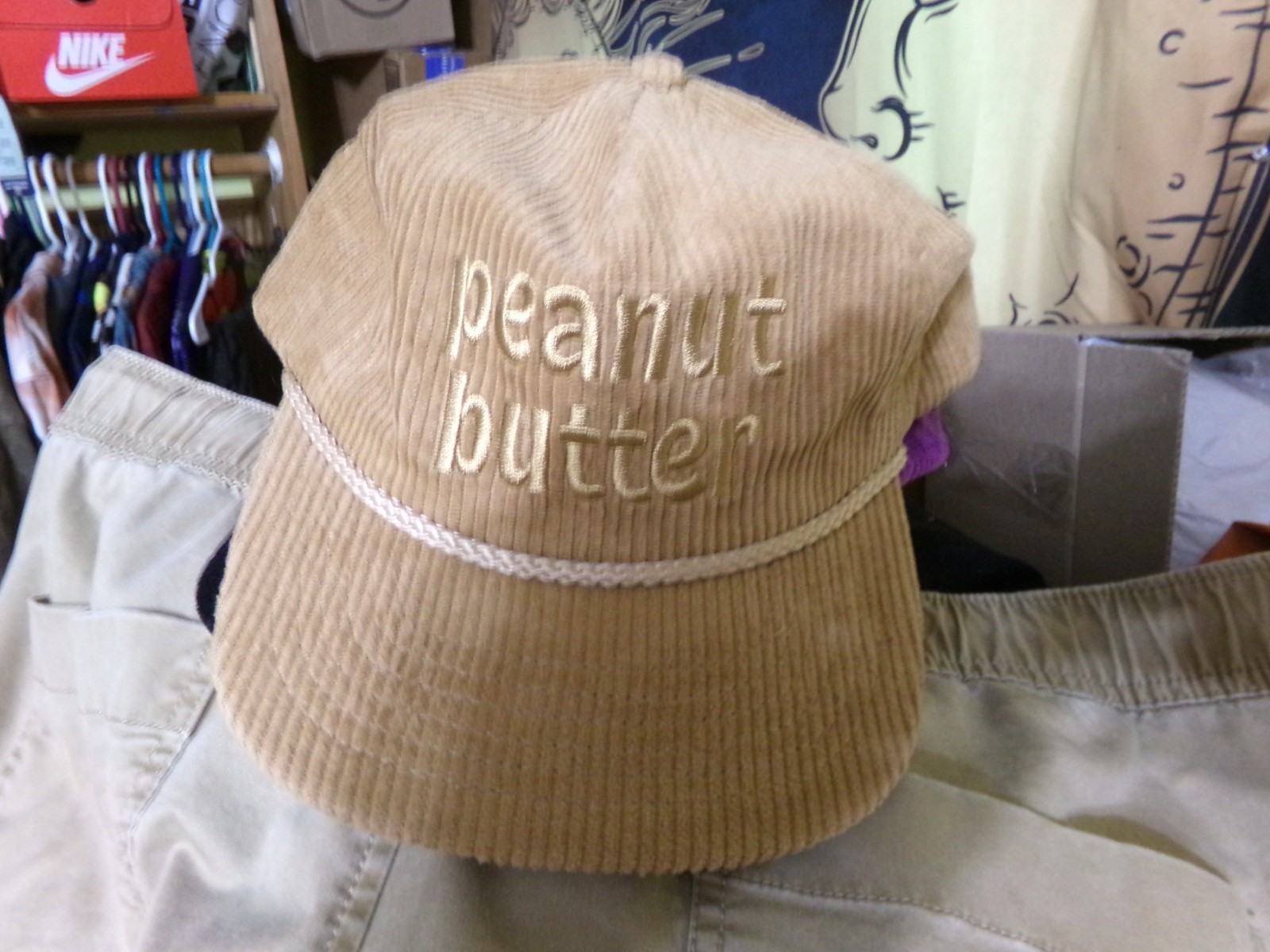 Snag Collective Peanut Butter Corduroy Snapback Hat; Used