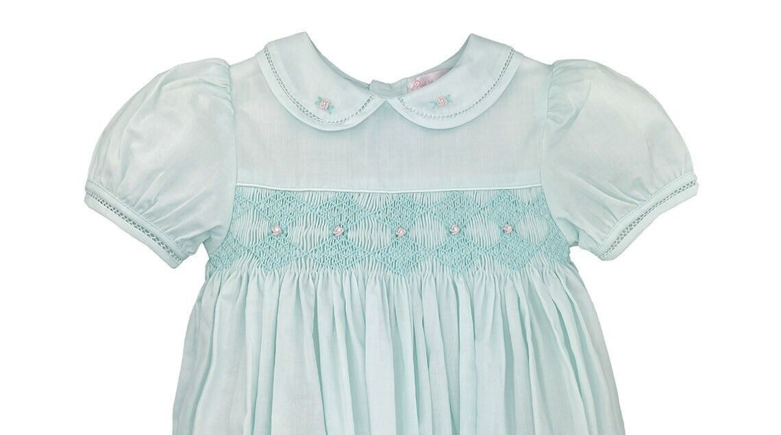 NWT Petit Ami Mint Green Smocked French Bubble Romper 9M 9 M Baby Girls