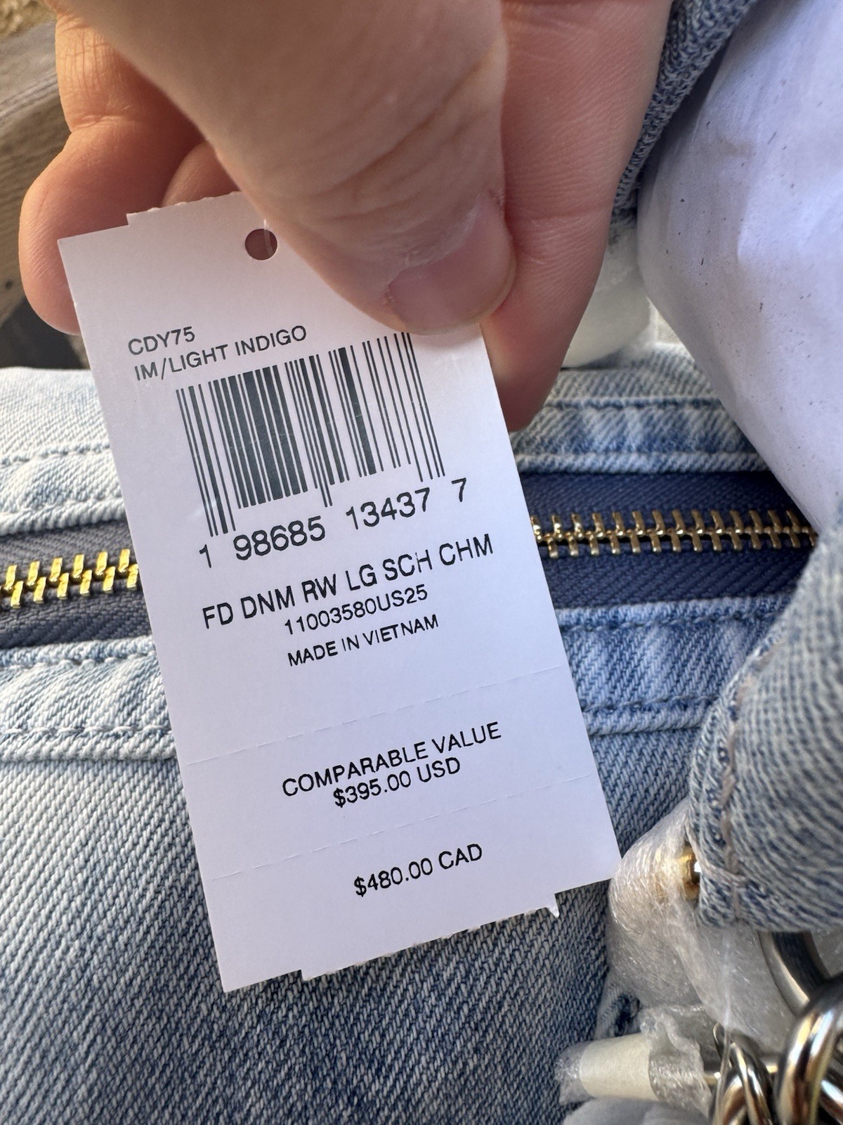 Coach CDY75 Rowan Large Satchel Bag In Loved Denim With Charms Light Indigo NWT