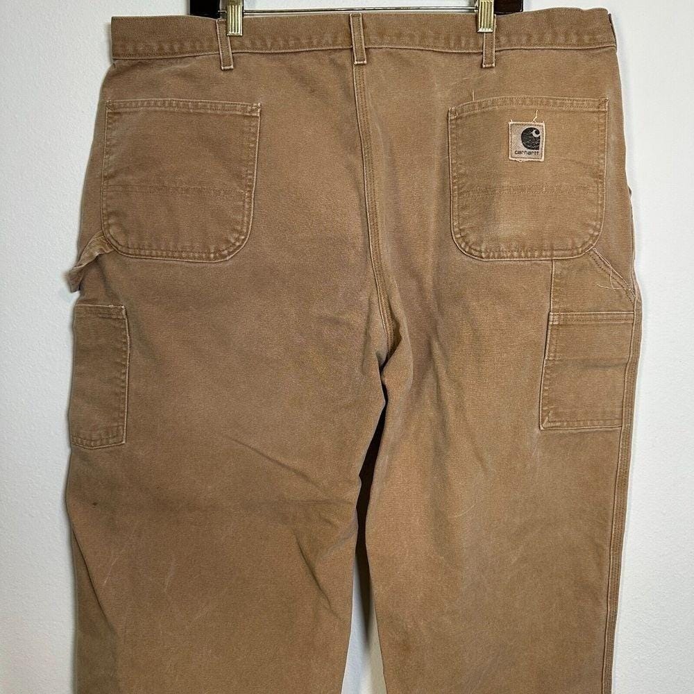 Carhartt Carpenter Pants Mens 44×30 Brown Vintage B11 BRN Duck Canvas Made USA