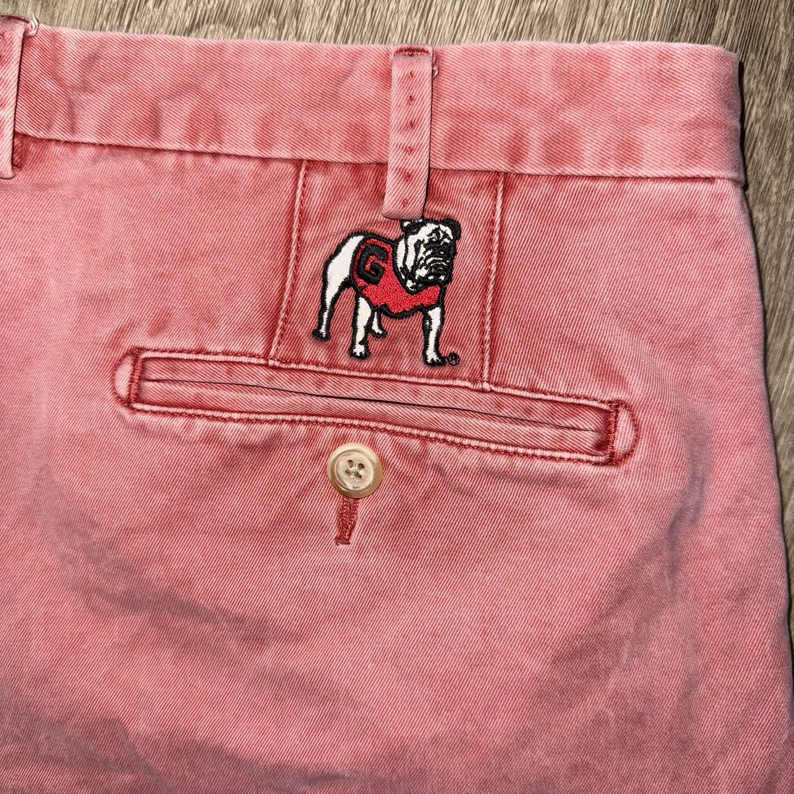 Peter Millar Winston Washed Twill Shorts University Of Georgia Men’s 38 Red 9”