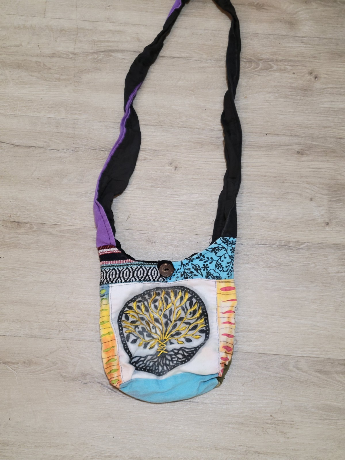 Boho Hippie Tree of Life Crossbody Hobo Bag Tie Dye Festival Purse