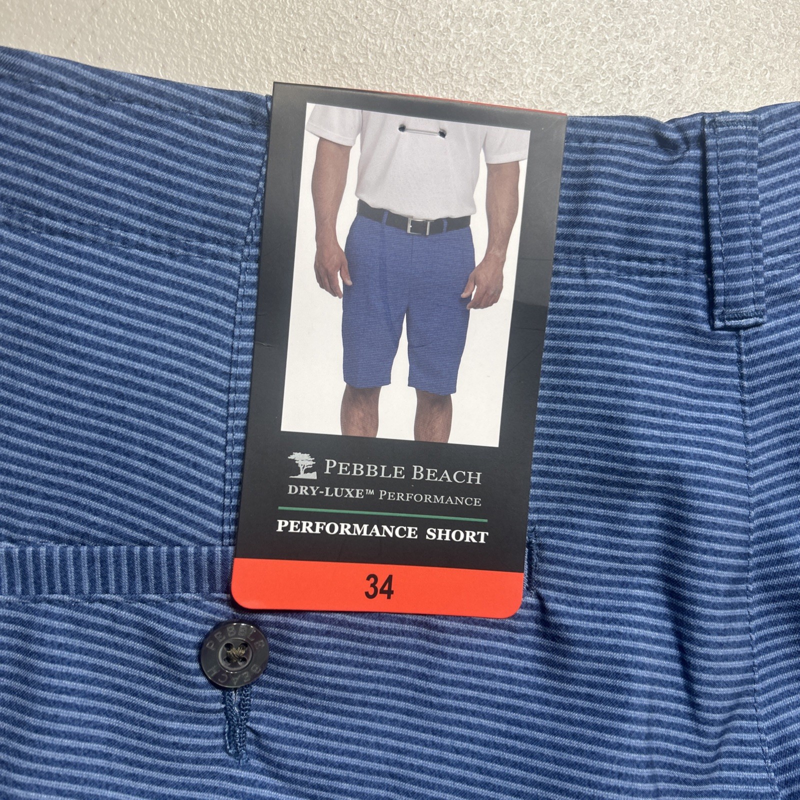 LOT OF 2 Pebble Beach Mens Dry Luxe Performance Flat Front Golf Shorts | NWT 34