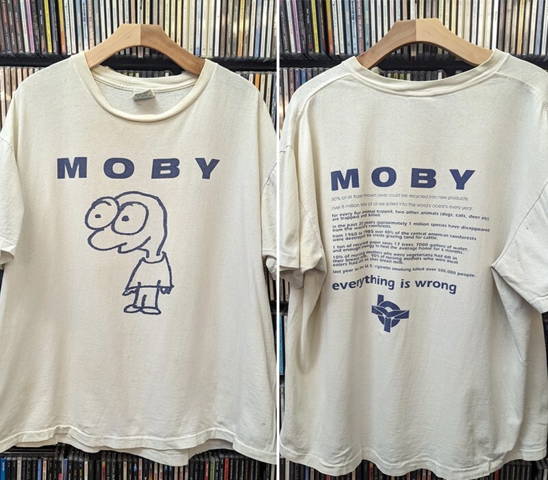 Moby 90s 2 side White short sleeve T shirt Remake Basic tee NH18426