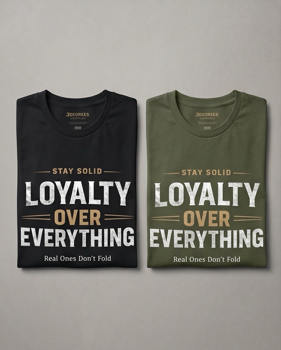 🔥 Man Motivational Graphic Tee Streetwear | Loyalty Over Everything T-shirt