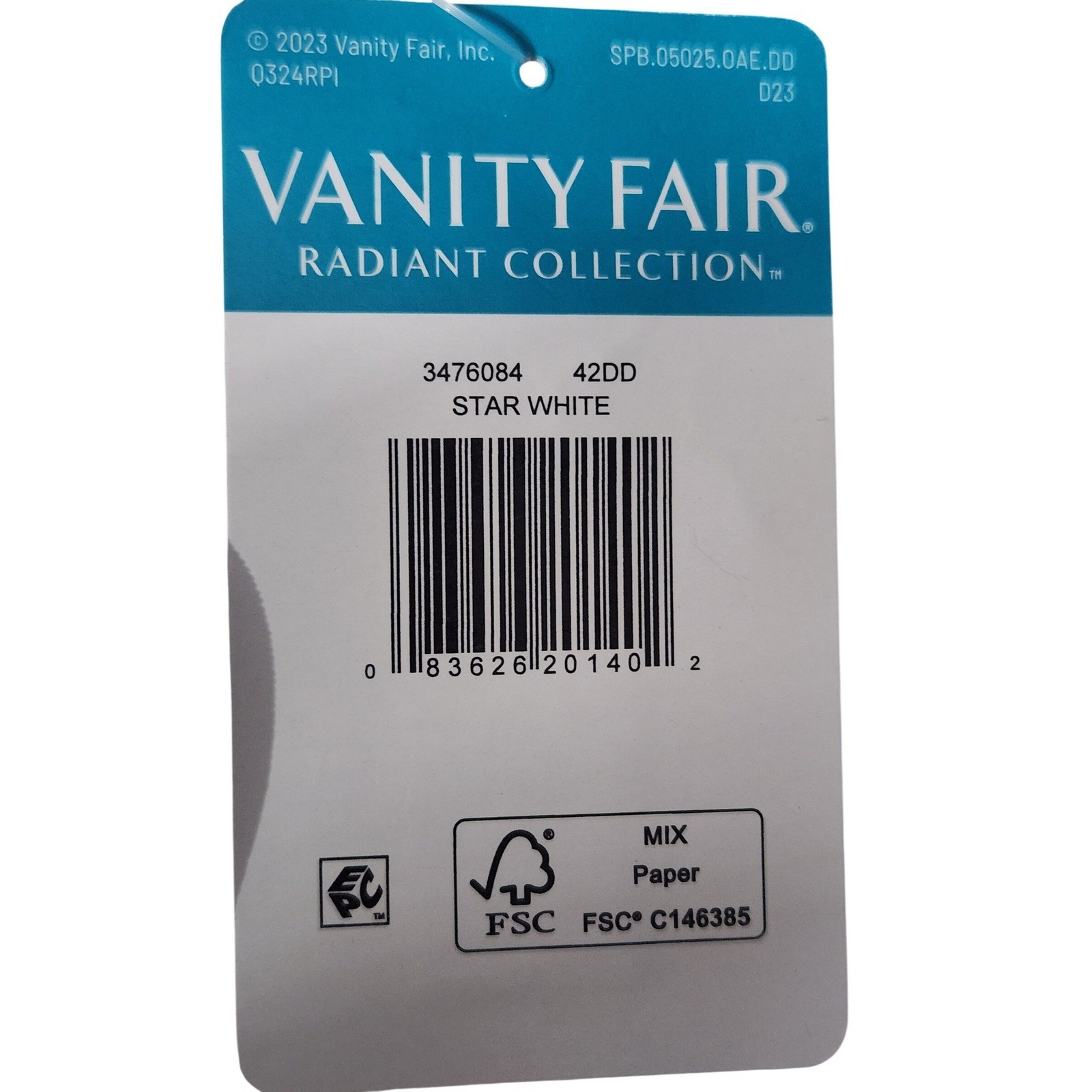 Vanity Fair Radiant Collection Minimizer Bra 42DD Star White Underwire 3476084