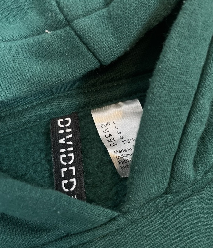 Saint Moritz Switzerland Emerald Green Pullover Hoodie Adult Size L H&M Divided