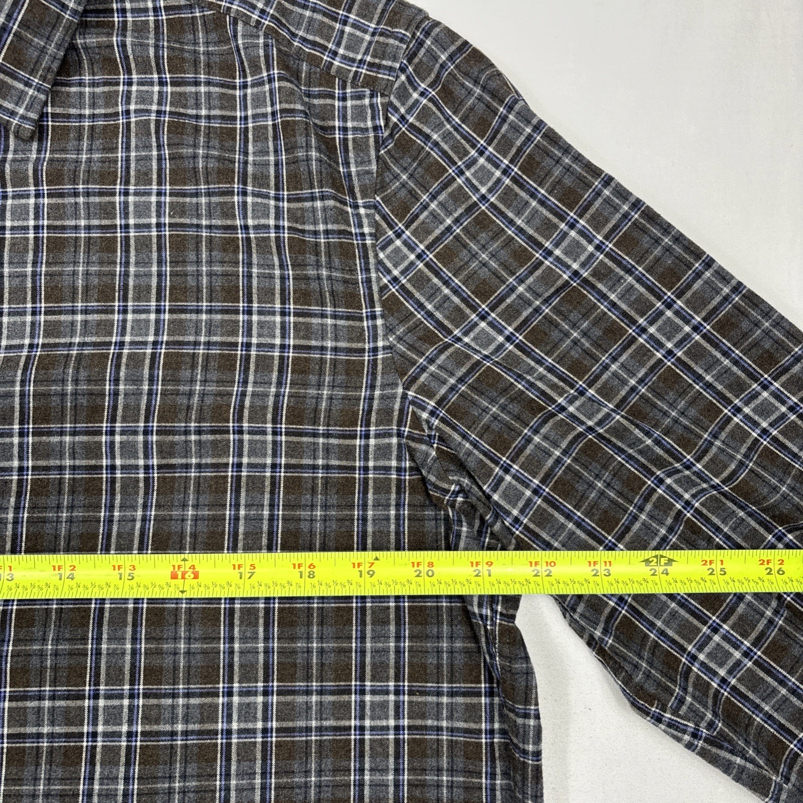 Brett Johnson Button Up Shirt Men’s XL Gray Brushed Twill Preppy Designer Dress