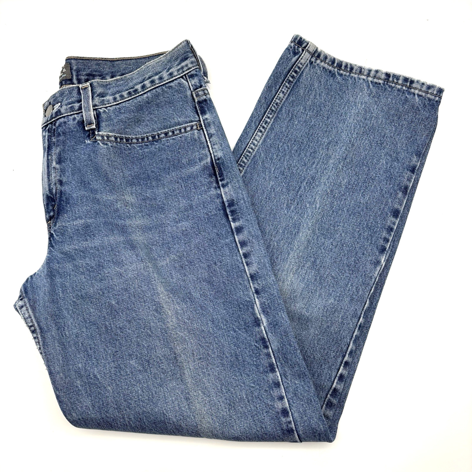 2001 Levi’s Silvertab Medium Wash Mid Rise Wide Leg Baggy Jeans 9S 31×30″ Mexico
