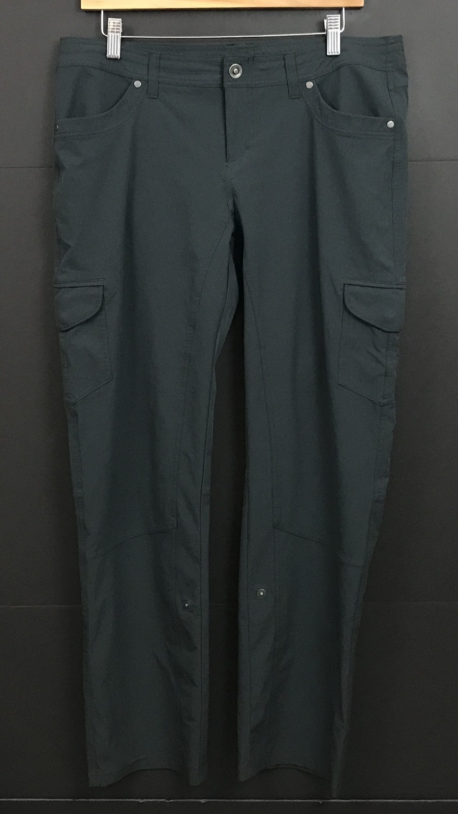 Kuhl Women’s Freeflex Roll-Up Pants Gray Cargo Lightweight Outdoor Hiking 12 Reg