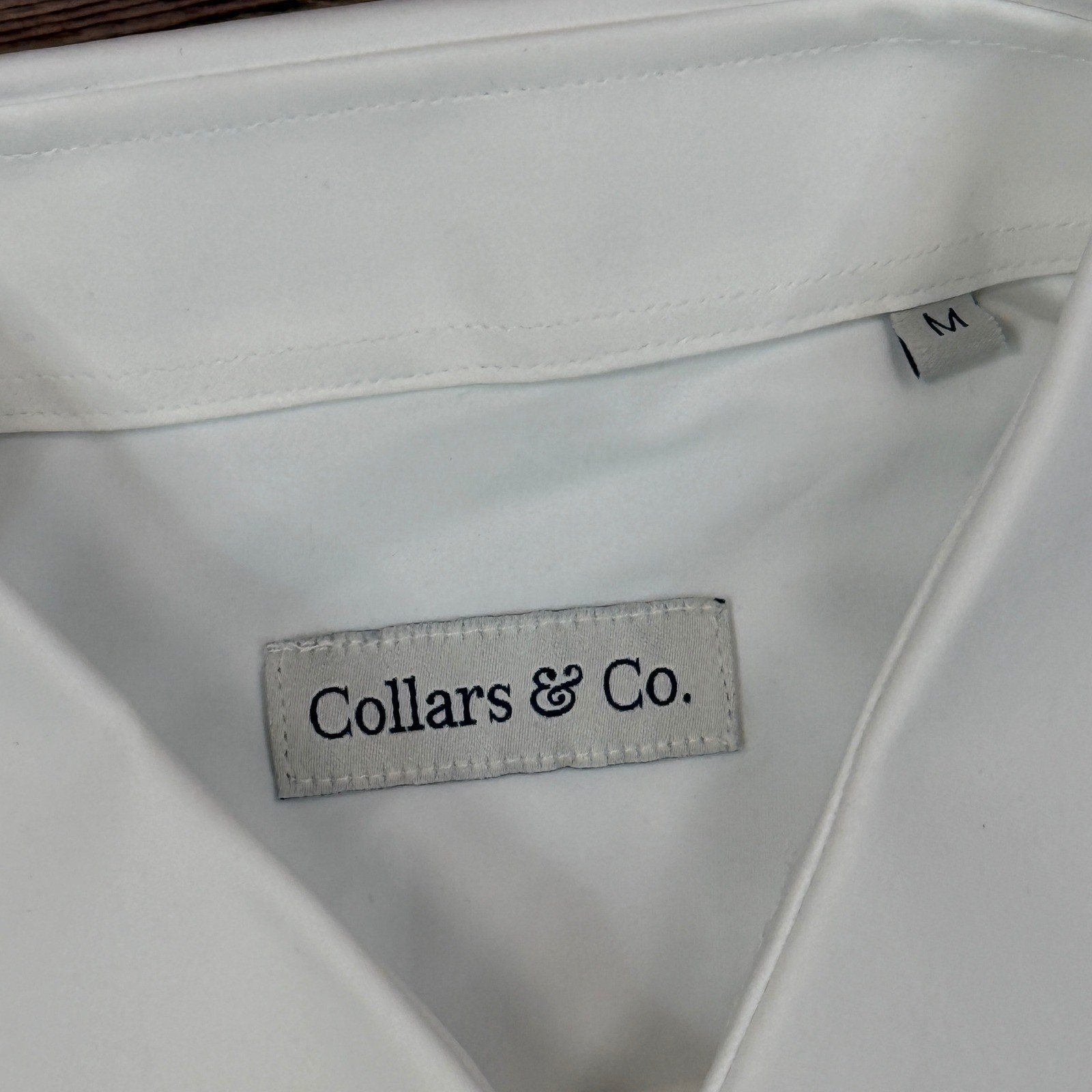 Collars & Co Mens Size Medium Apex Performance Dress Shirt White Long Sleeve