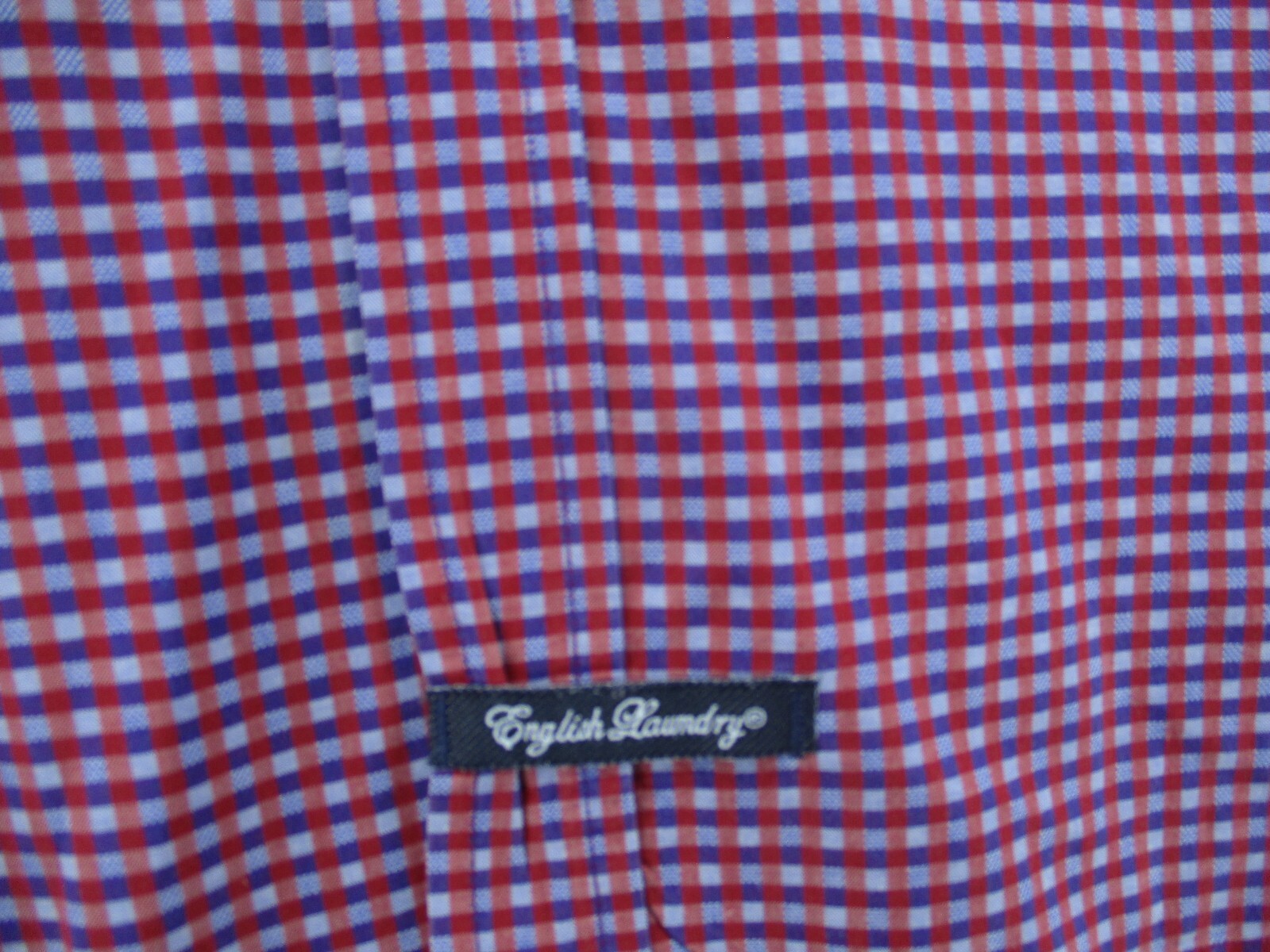 Eligish Laundry Button Up Shirt Men’s XL Red Blue Purple Geometric Plaid Cotton