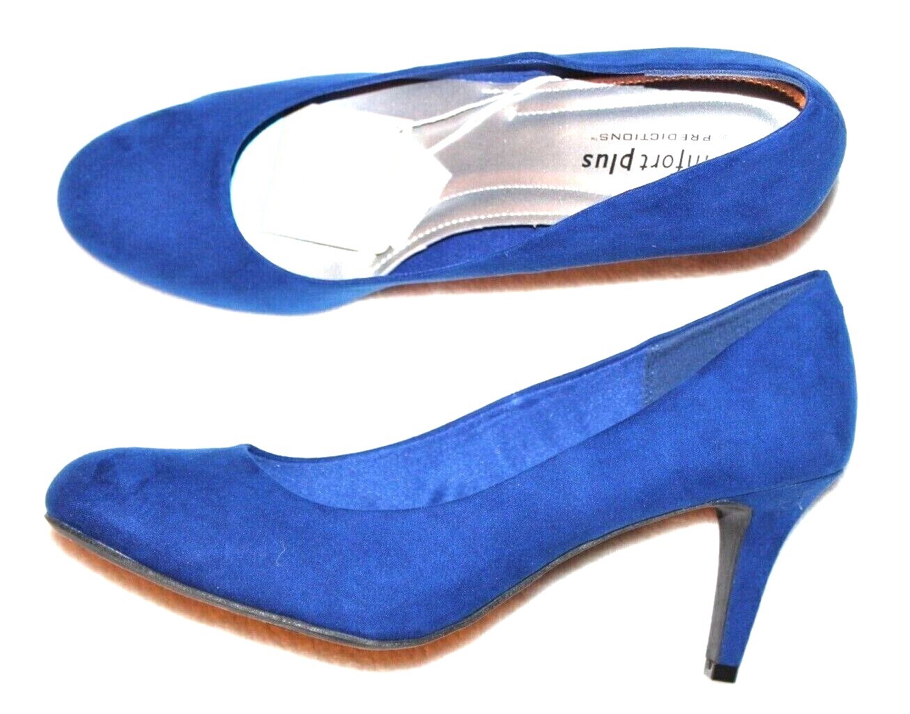 Comfort Plus by Predictions Women’s Karmen Cobalt Blue F Suede Pump Heel Shoes