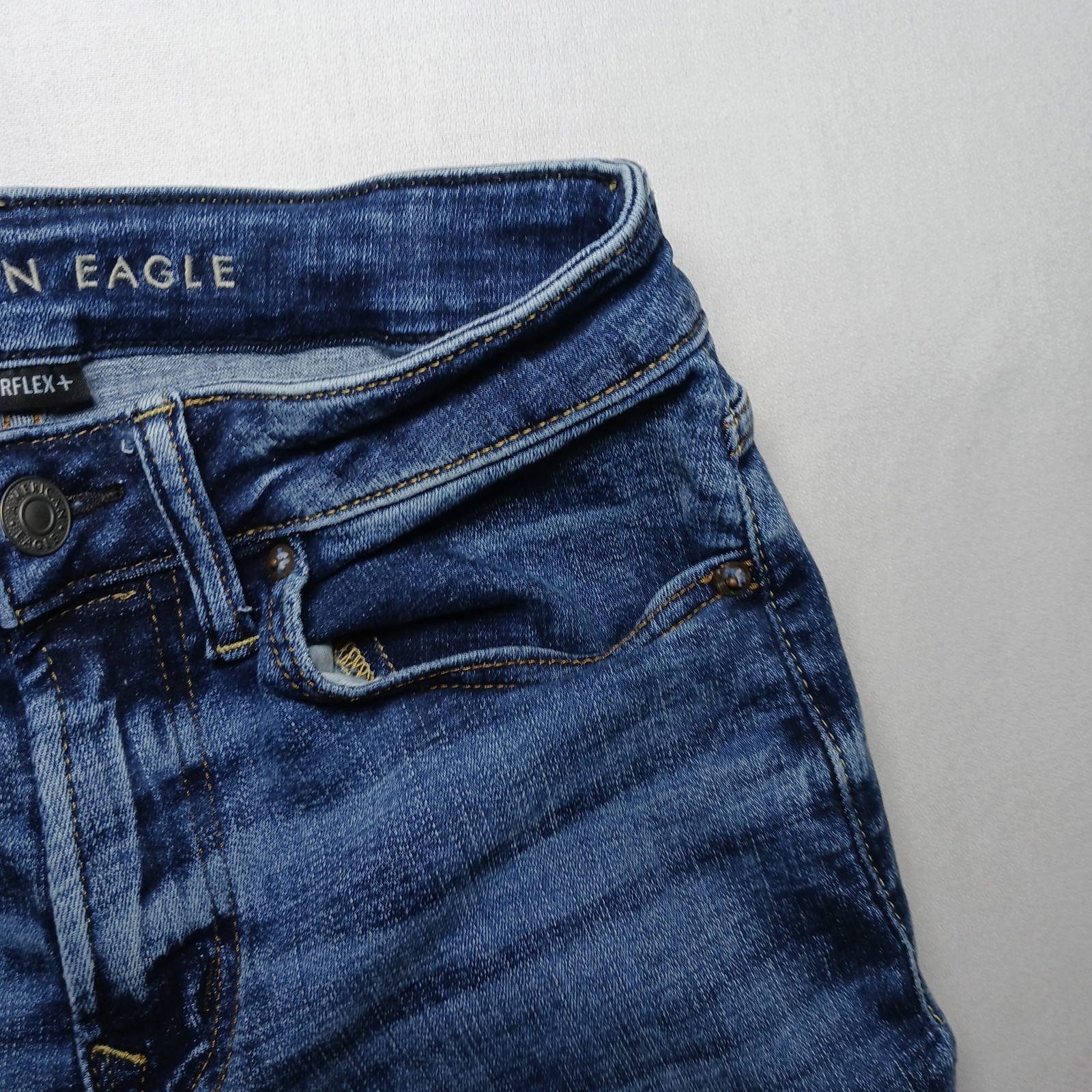 American Eagle Mens AirFlex + Slim Straight Jeans 28X32 Dark Blue Wash Denim