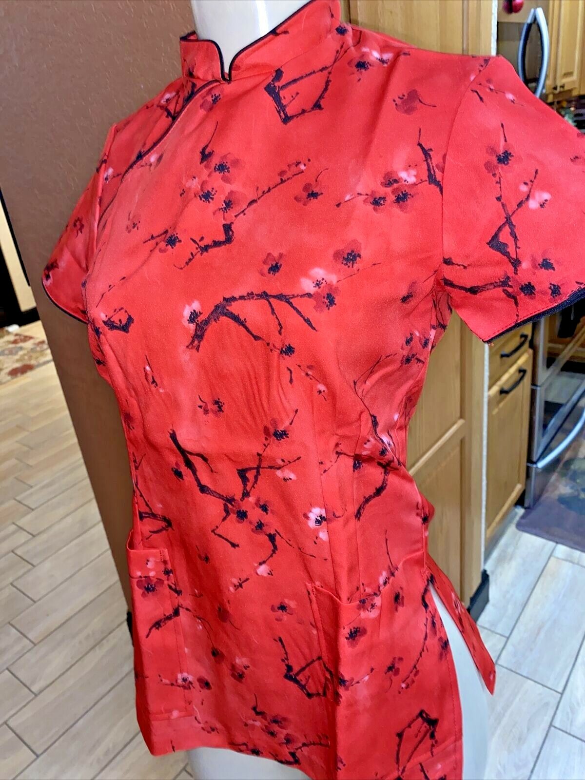 VTG RAMM STYLES ATLANTA Asian Style Kimono Mandarin TOP Sz 4 xts