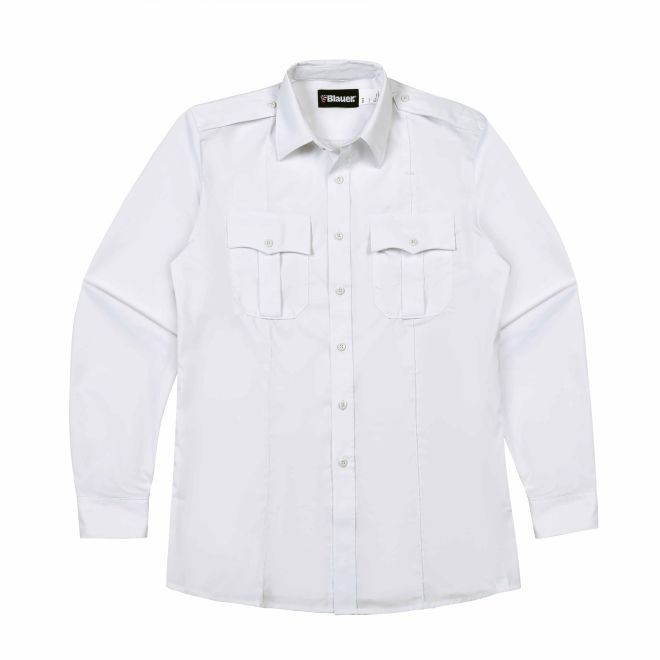 BLAUER 8431 MENS LONGE SLEEVE SHIRT COTTON BLEND WHITE