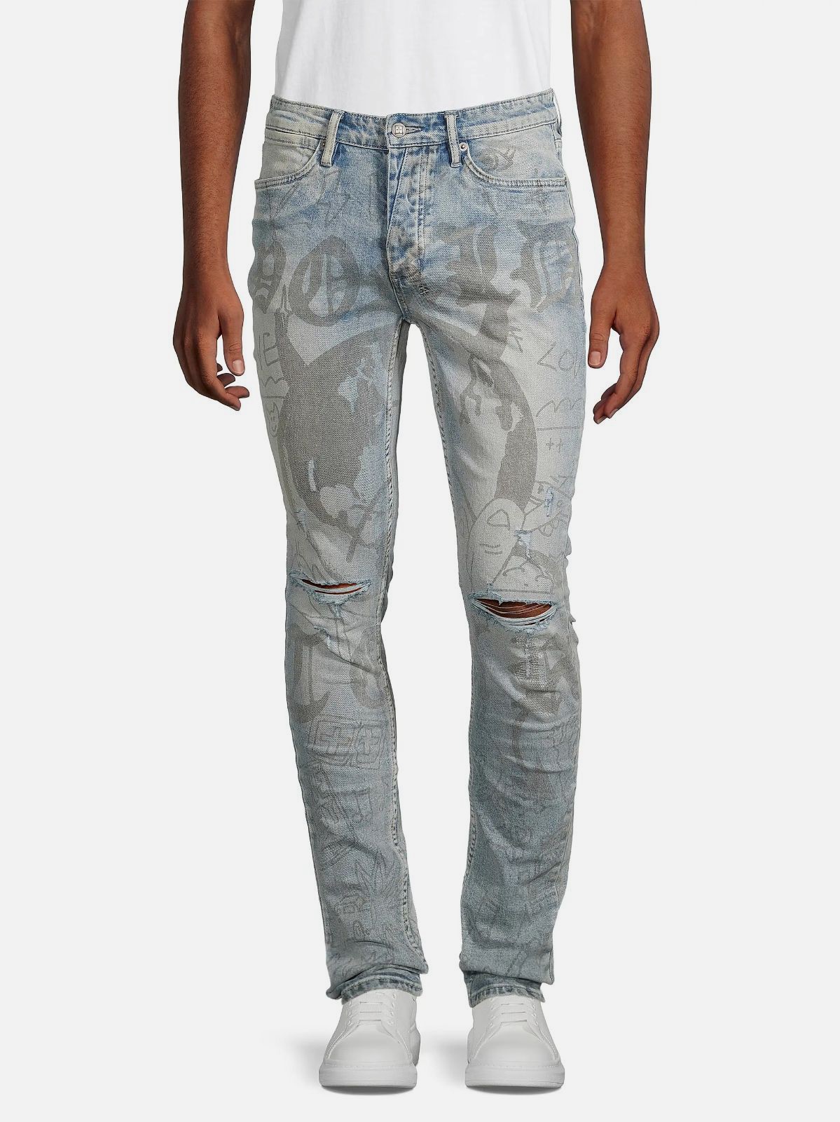 Ksubi Men’s Blue World Tour Van Winkle Devil Smash Jeans Size 34