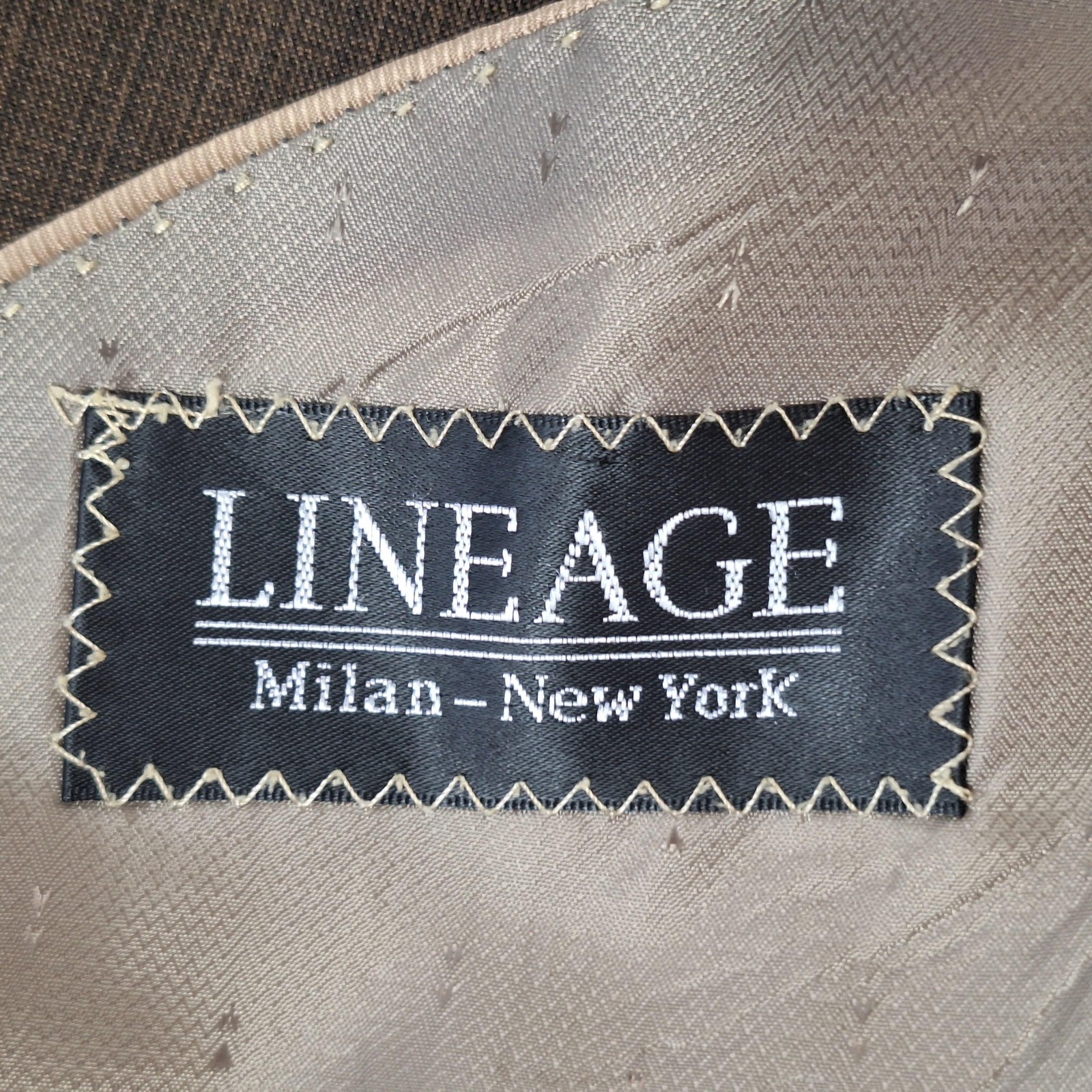 Lineage Suit Jacket Mens 48 Extra Long Brown Stripe Double Vent 3 Button Formal