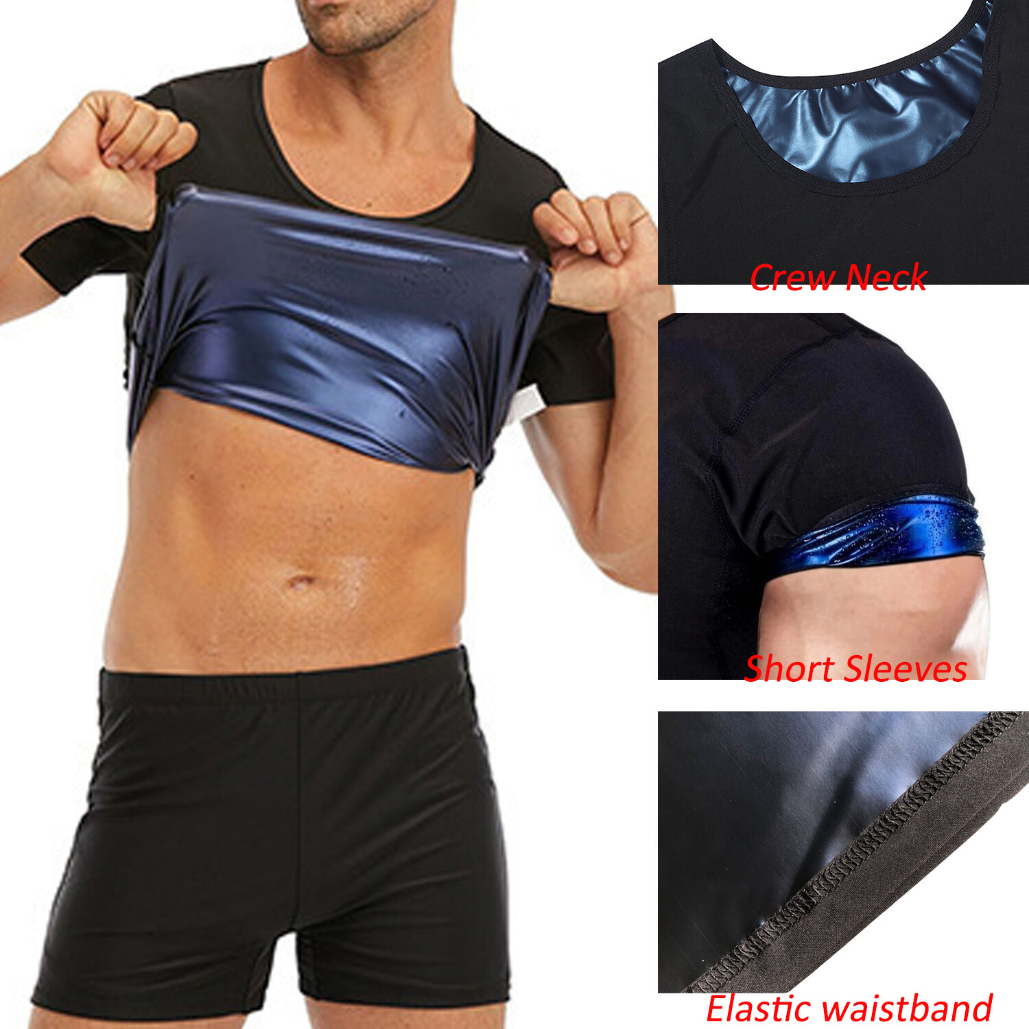 Men’s Sauna Heat Trapping Shirt Sweat Shaper Vest Workout Sauna Exercise Top