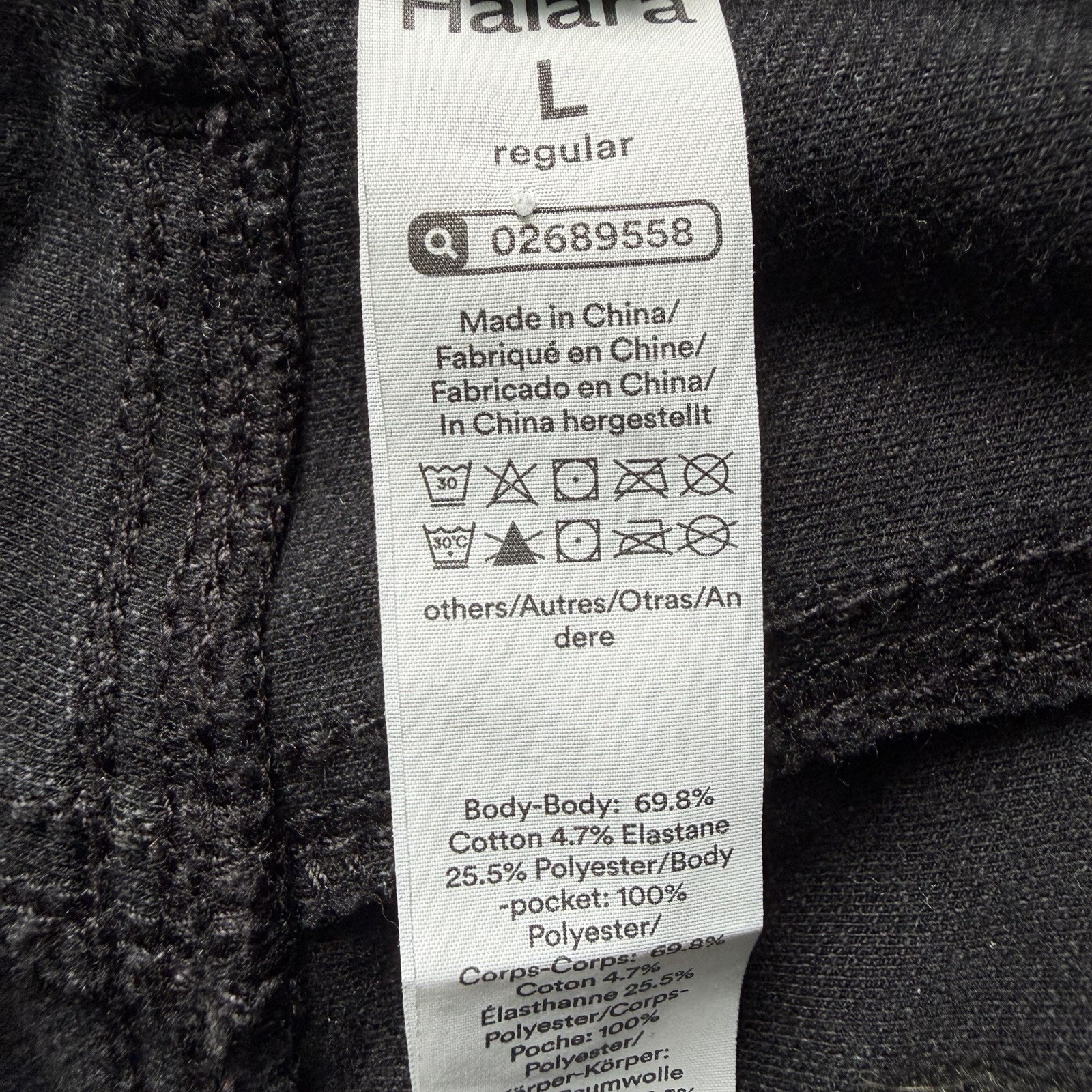 Halara Flex High Waisted Pockets Rolled Hem Wide Leg Black Washed Jeans Large