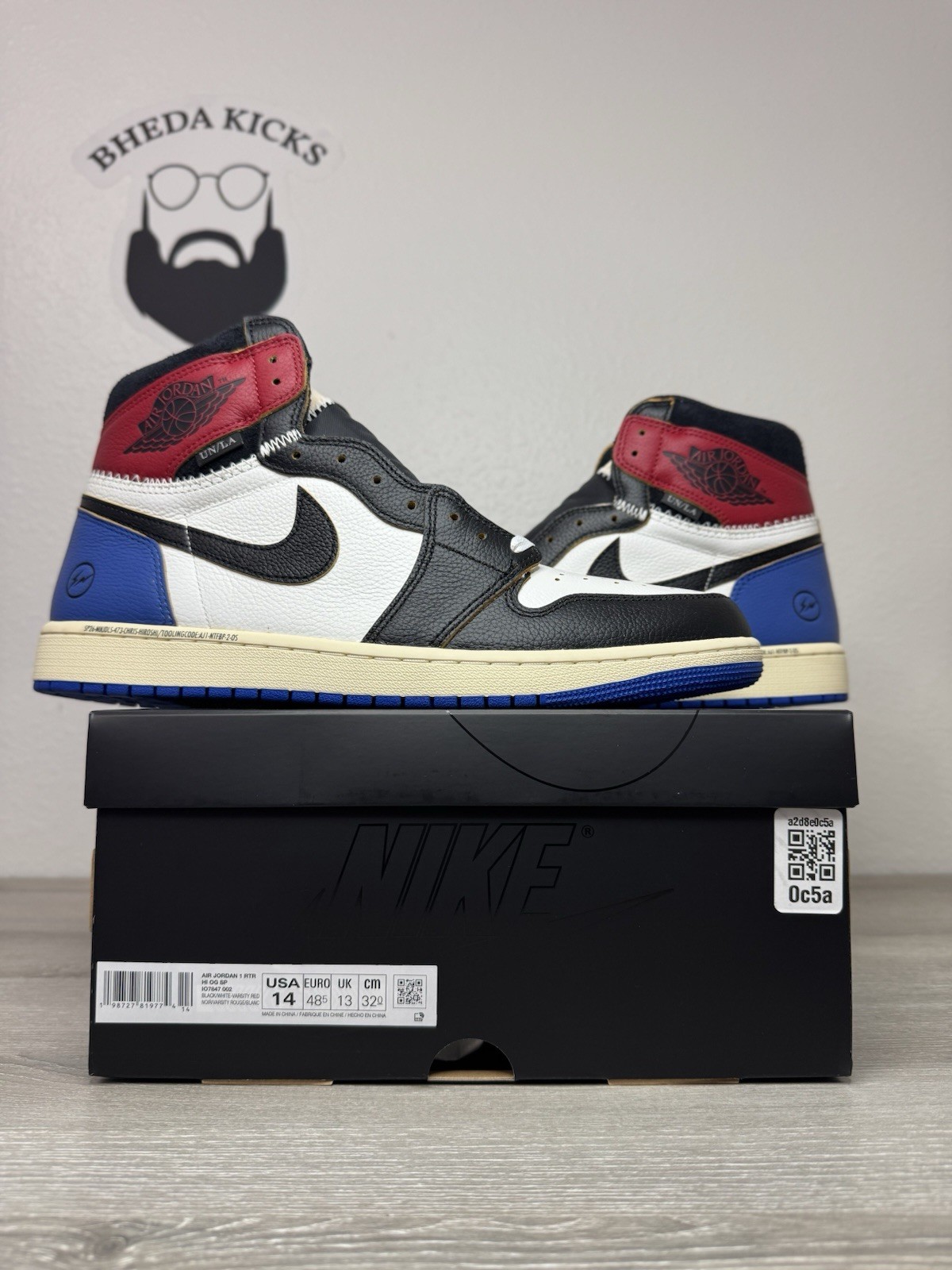 Size 14 – Jordan 1 Retro High OG Fragment x Union LA Men’s IO7847-002 Brand New