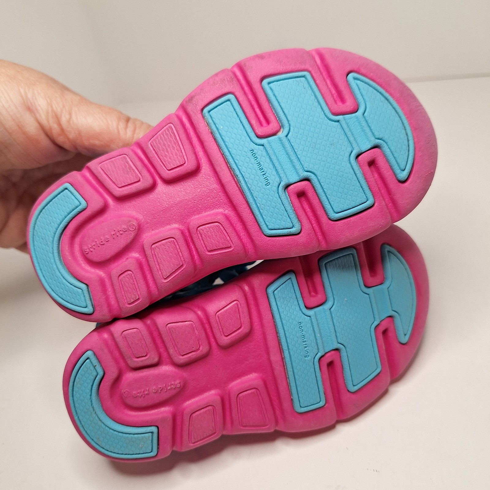 Stride Rite Sandals Girls Size 7 Blue Made 2 Play Phibian Strappy Closed Toe