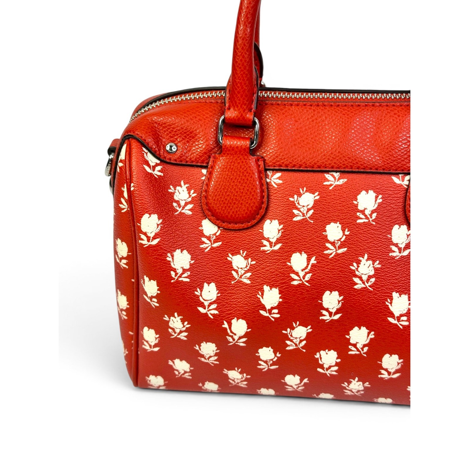 Coach Mini Bennett Badlands Floral Print Carmine Red Satchel Crossbody Bag