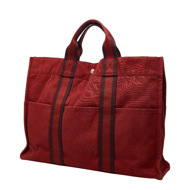 Hermes Vintage Fourre Tout MM TOTE Bag.canvas red from JAPAN.