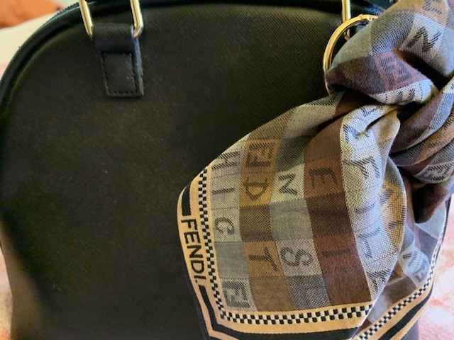 Rare Authentic Fendi FF logo Scarve, Hankercheif, Bag Bow
