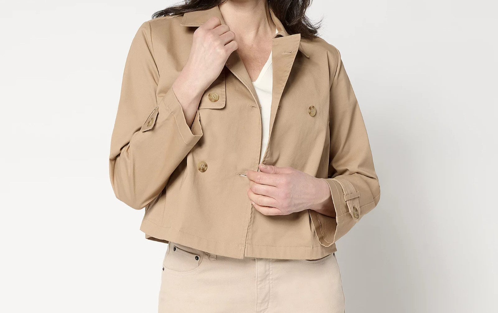 Me by Jennie Garth Cooper Cropped Trench Jacket