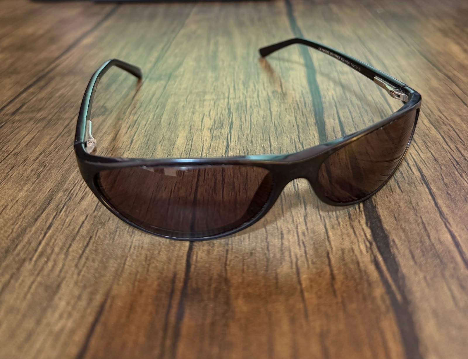 Emporio Armani EA 806 Sunglasses Black Wrap Around Made in Italy 56□15