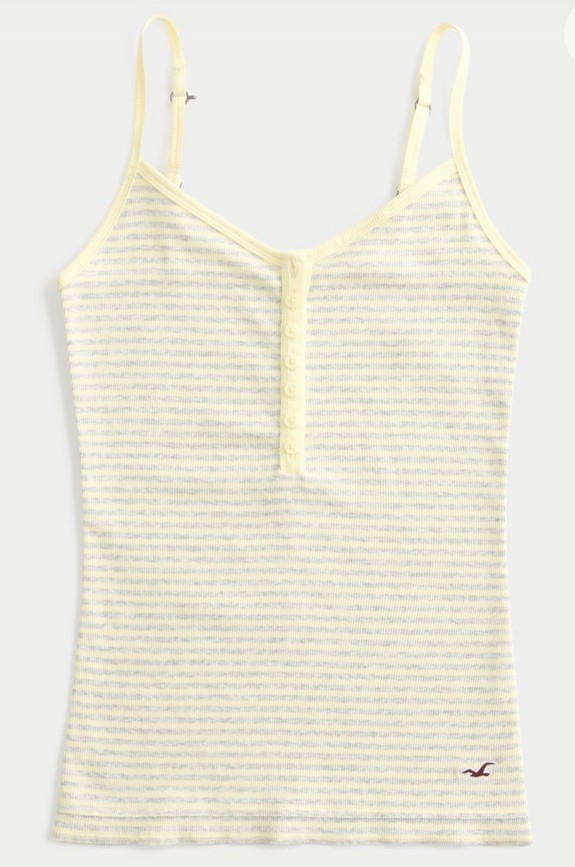 Hollister Henley Cami Yellow Stripe SMALL