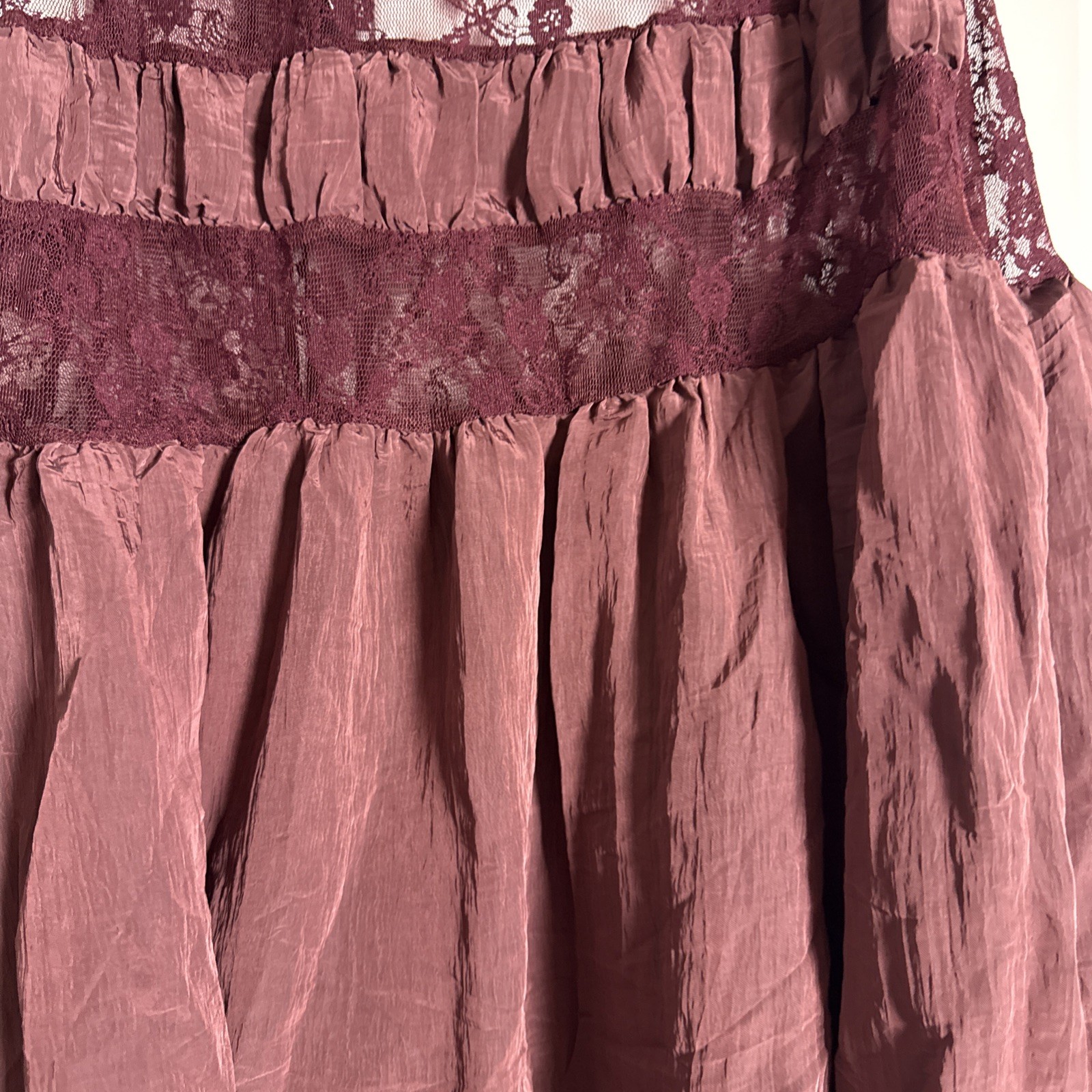 Free People Intimately Current Obsession Mini Slip/Tunic Size XL Plum 0382