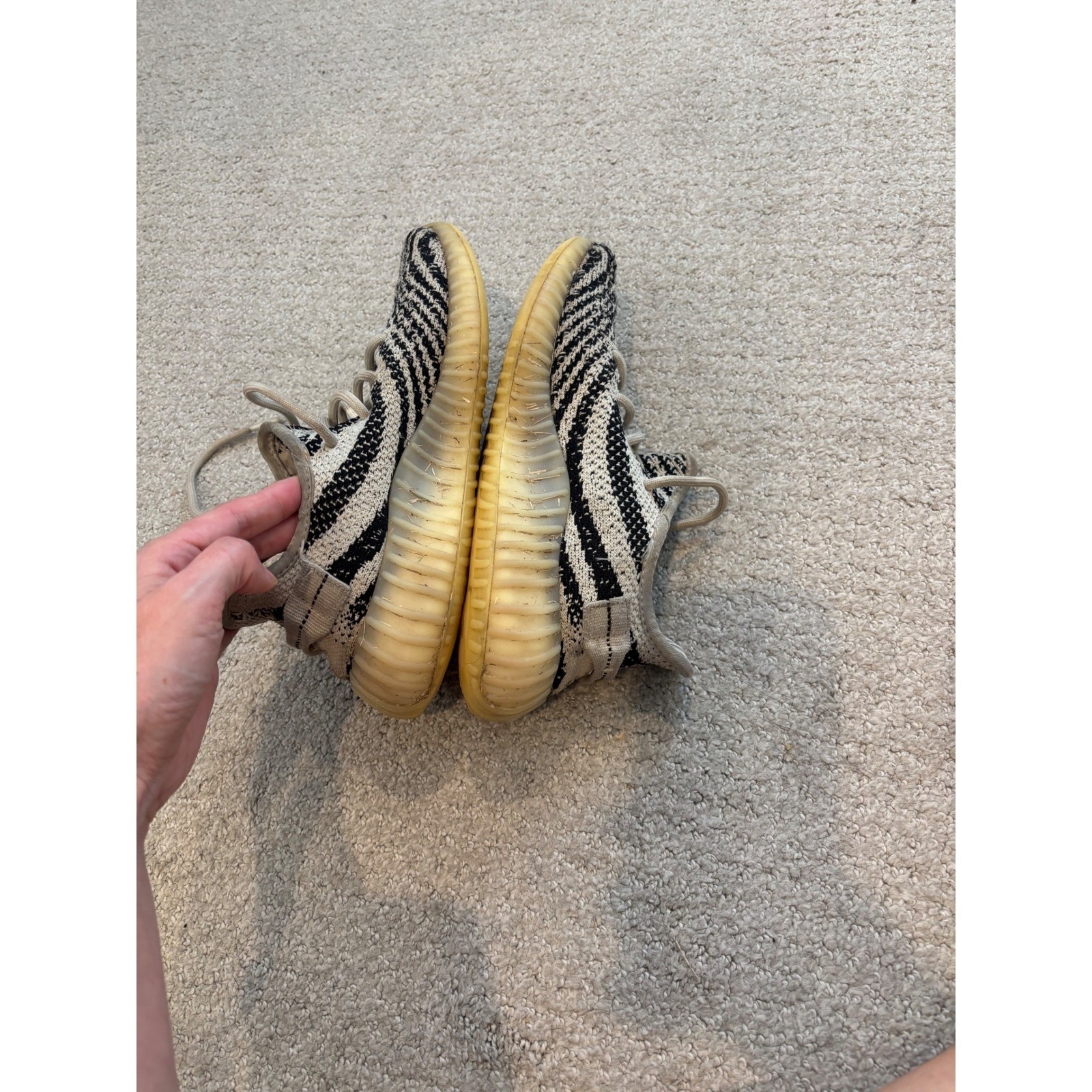 Adidas Yeezy Boost 350 V2 Zebra White Black CP9654 Mens Sneakers COA w/ Box