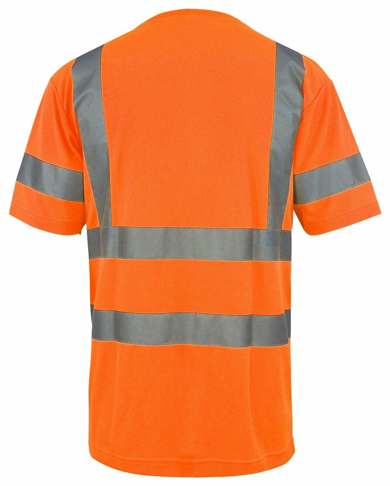 Hi Vis ANSI Class 3 Reflective Safe Orange Short Sleeve T-shirt Black Mesh Front