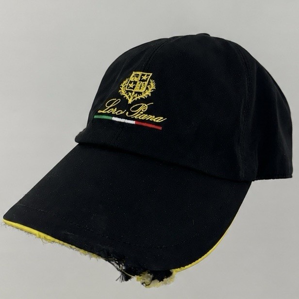 Loro Piana Storm System Microfiber Baseball Cap Black Yellow Men’s Size Medium